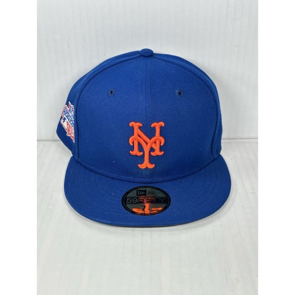 New Era New York Mets 1986 World Series Patch 59FIFTY Fitted Hat Cap Size 7 1/4
